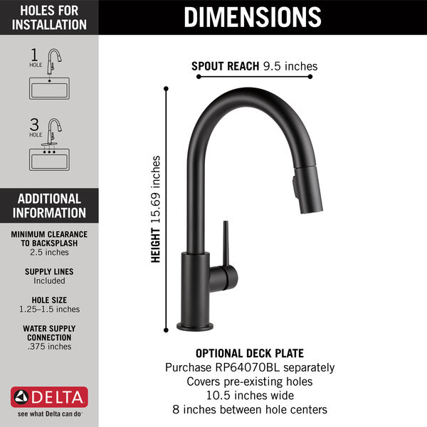 Matte Black Kitchen Sink Faucet,Single Handle Pull Down Sprayer With 10"Cover 